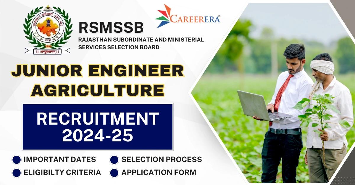 RSMSSB Junior Engineer Agriculture Recruitment 2024-25 Notification