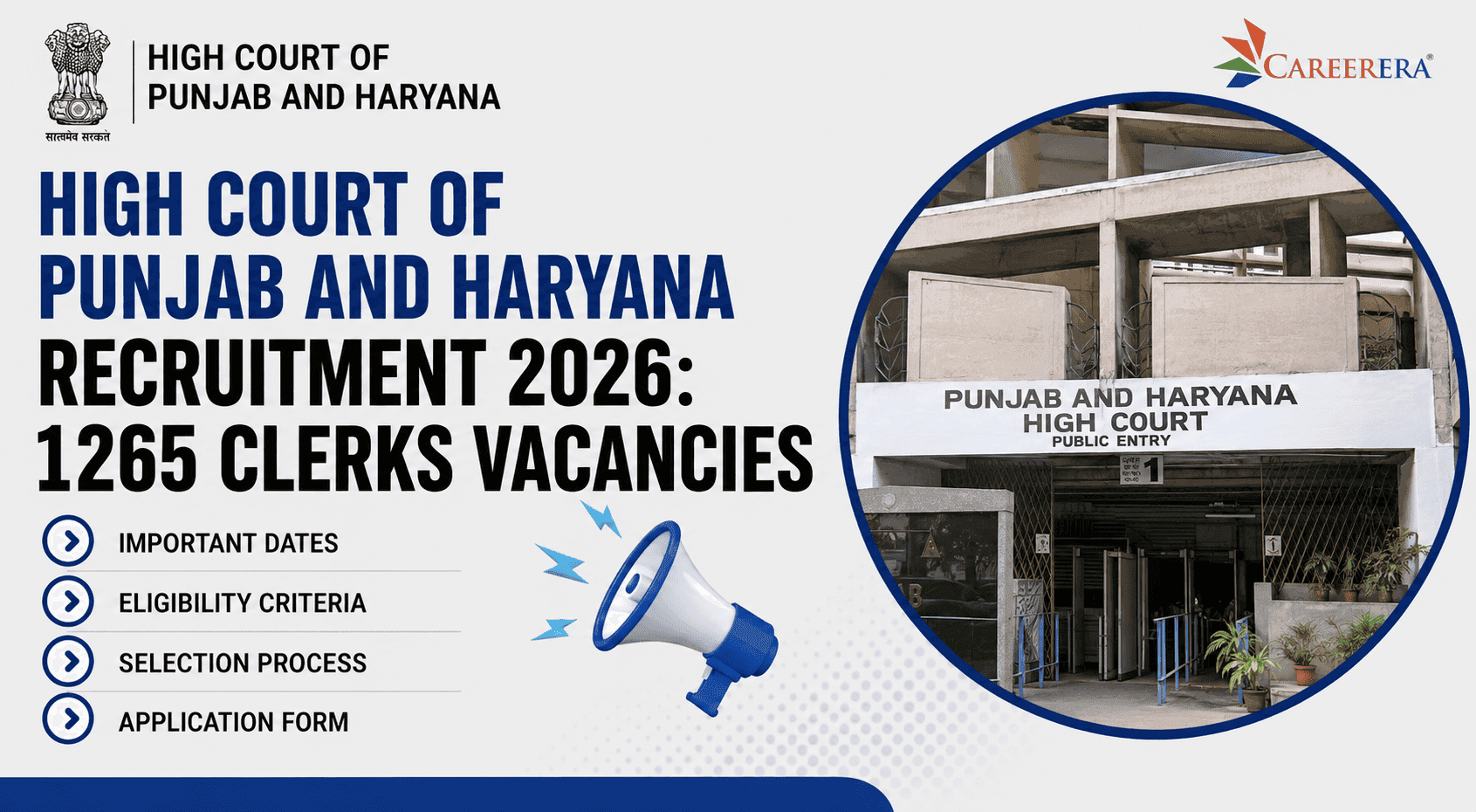 High Court of Punjab and Haryana Recruitment 2026: 1265 Clerks Vacancies