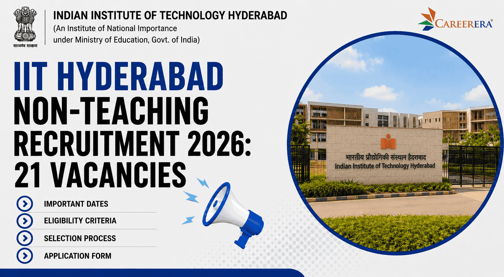 IIT Hyderabad Non-Teaching Recruitment 2026: 21 Vacancies