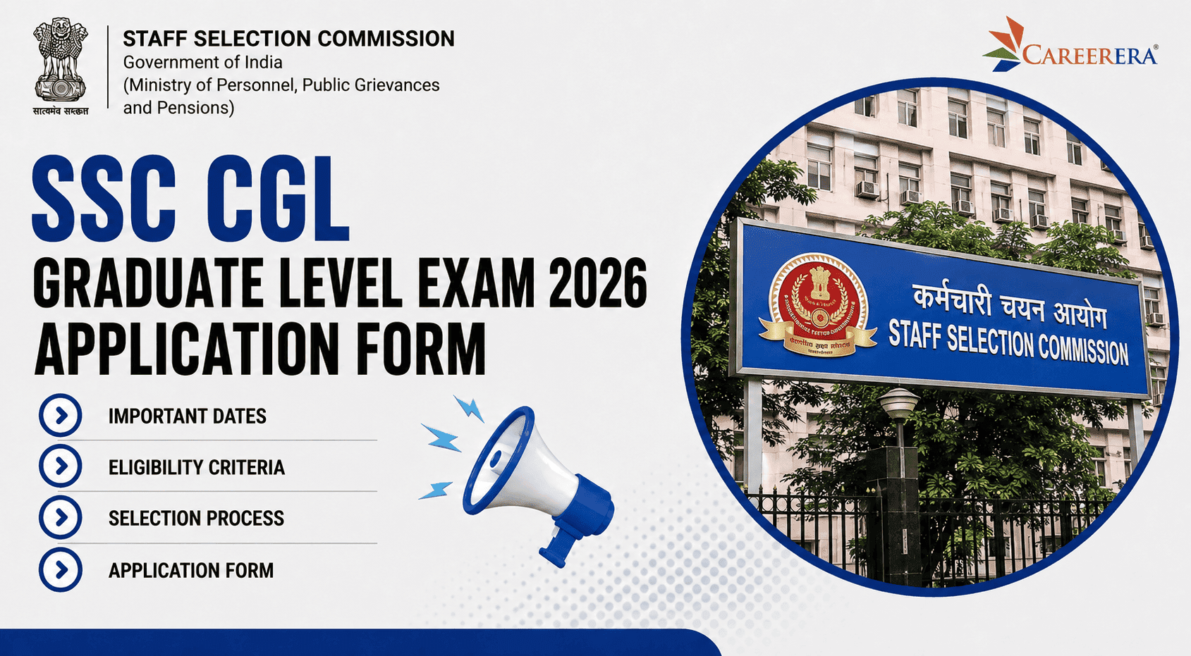 SSC CGL Graduate Level Exam 2026 Application Form