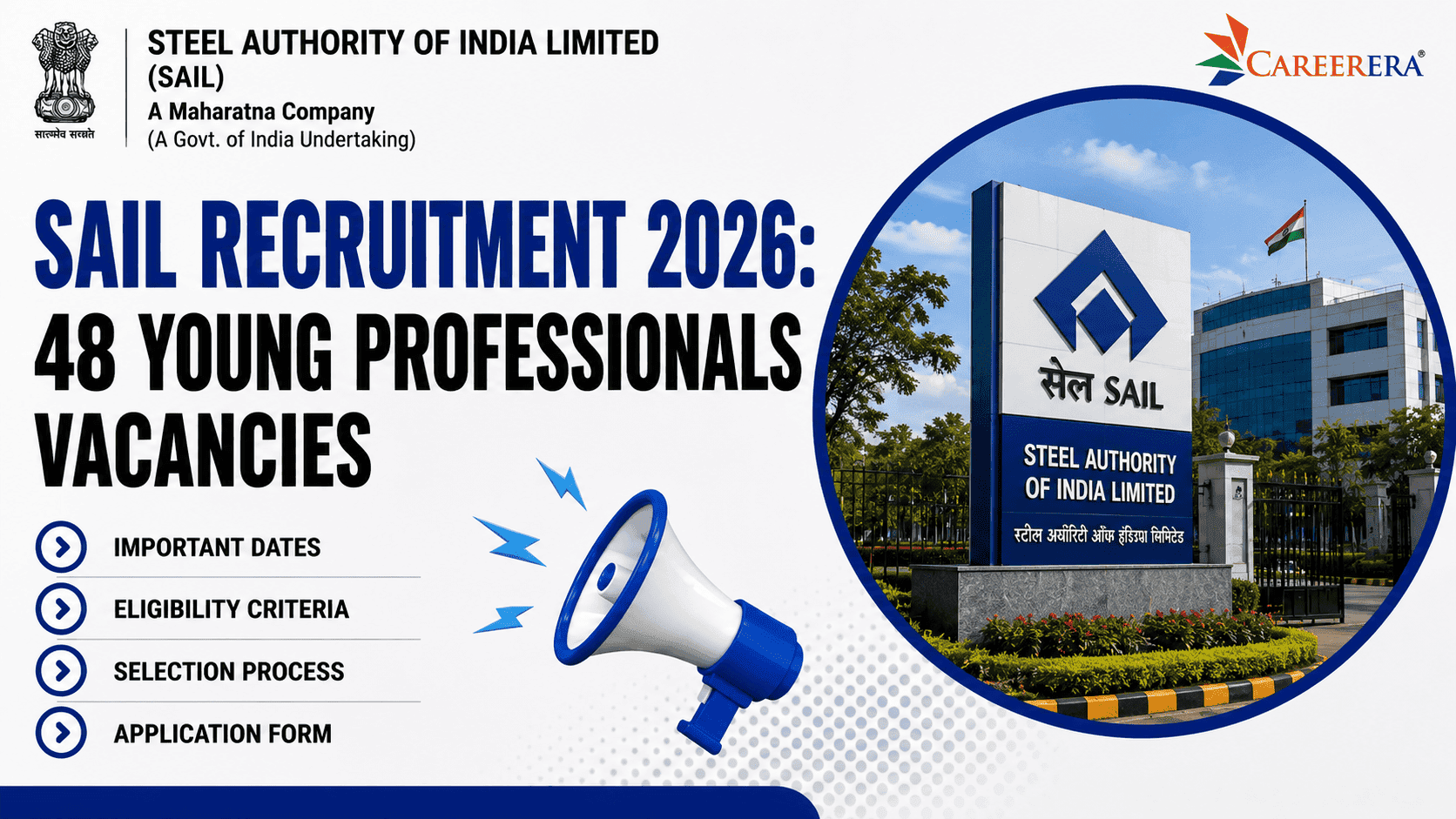 SAIL Recruitment 2026: 48 Young Professionals Vacancies