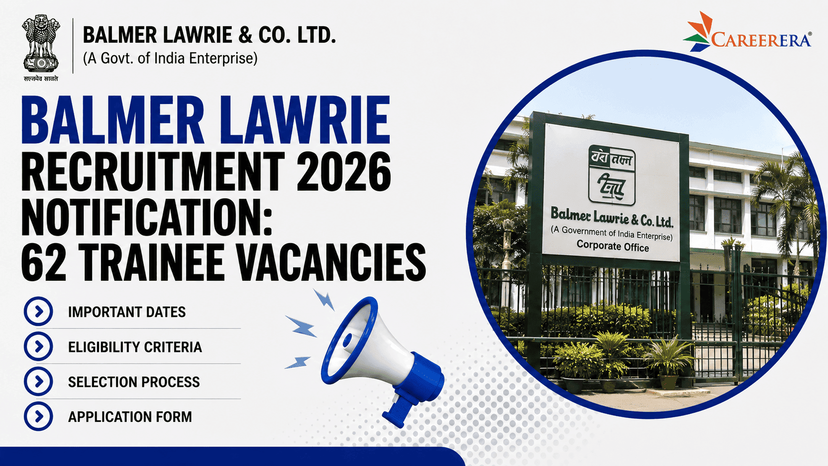 Balmer Lawrie Recruitment 2026 Notification: 62 Trainee Vacancies