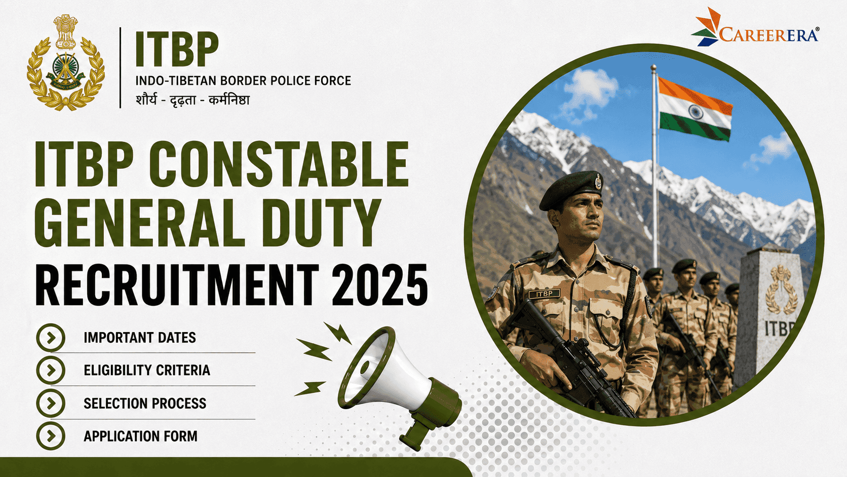 ITBP Constable General Duty Recruitment 2025 Application Form