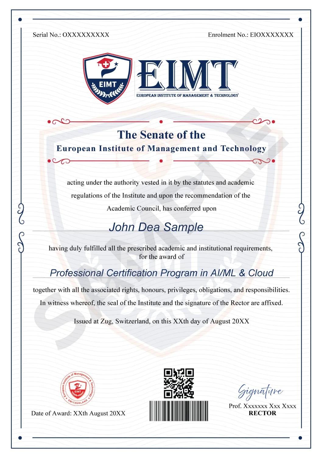 Professional Certificate in AI & Machine Learning
