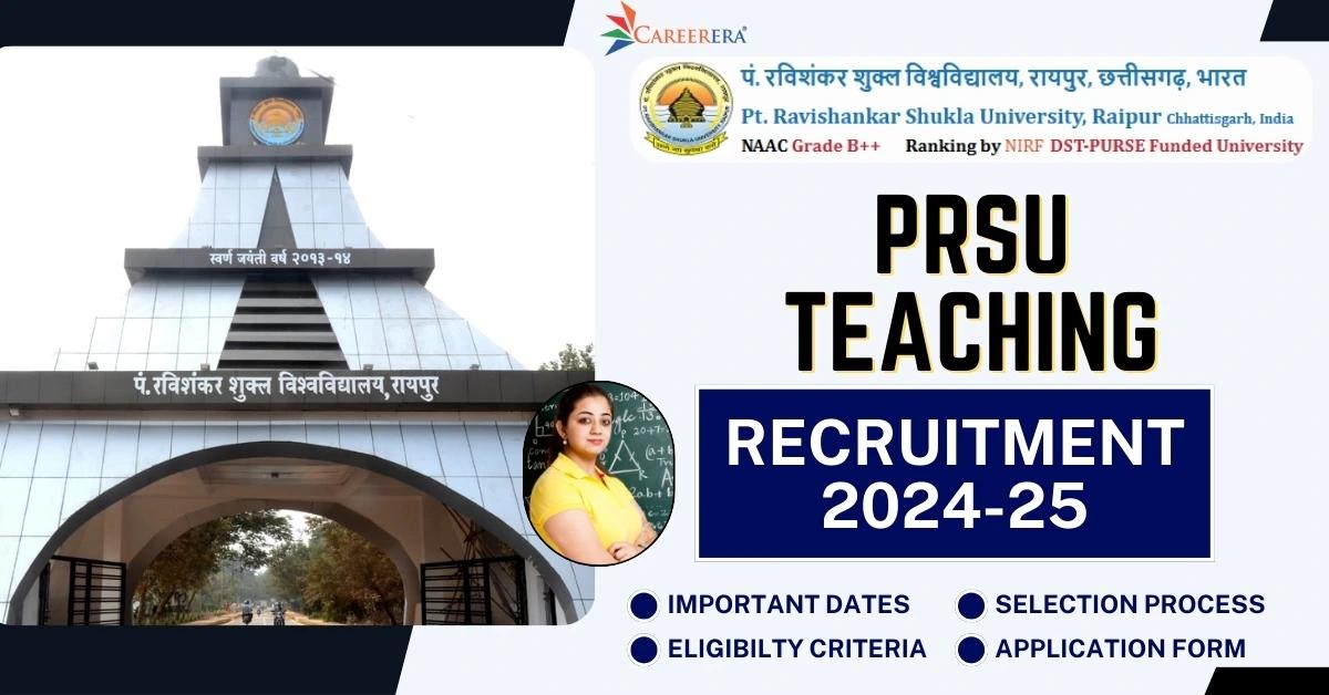 PRSU Teaching Recruitment 2024-25 Application Form