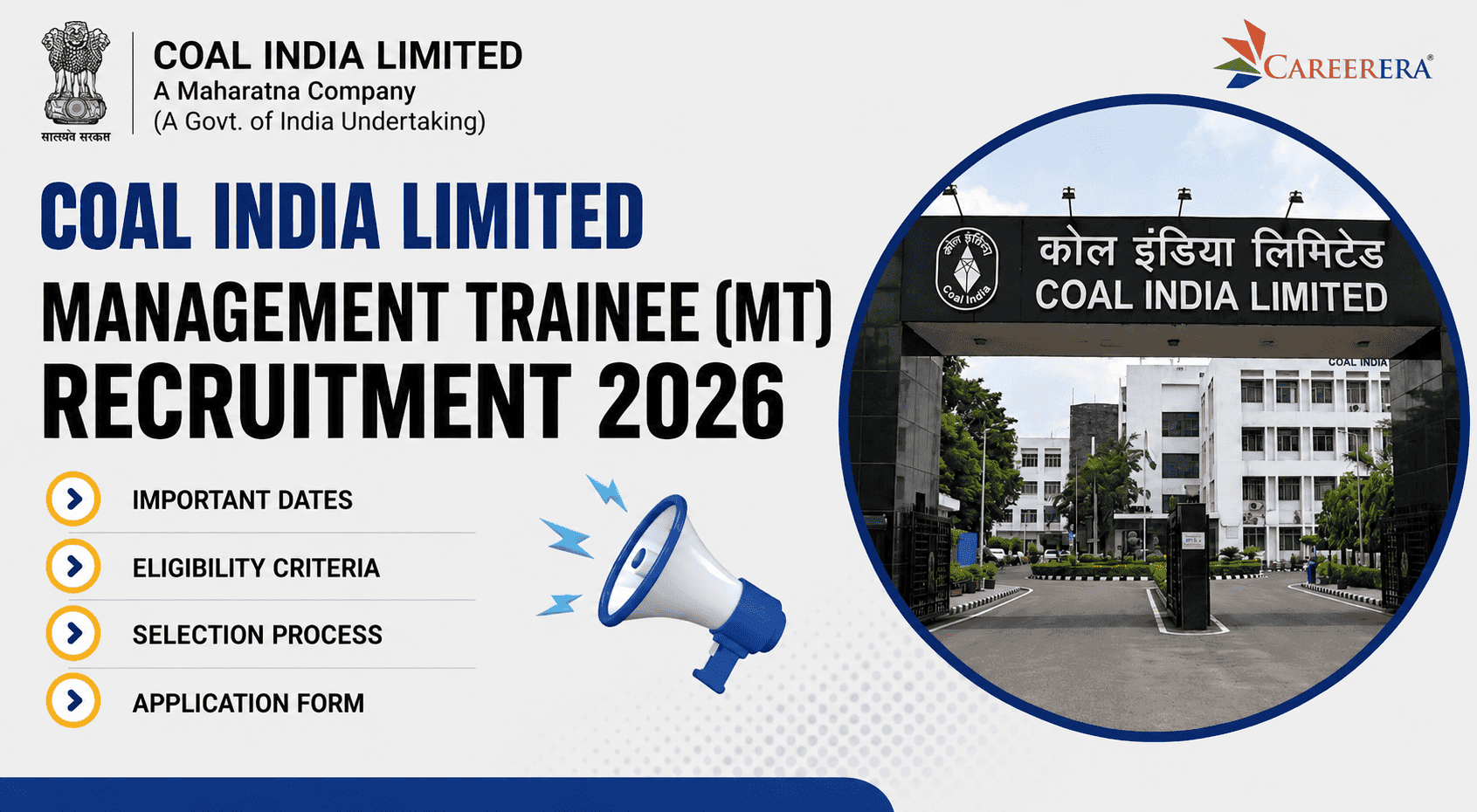 Coal India Management Trainee Recruitment 2026: 660 Vacancies
