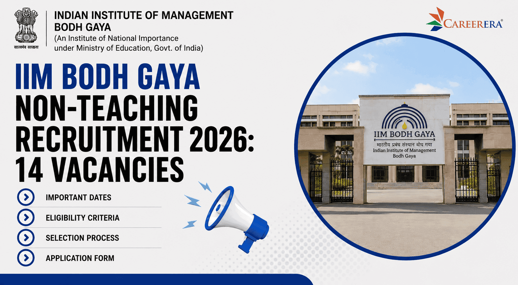 IIM Bodh Gaya Non-Teaching Recruitment 2026: 14 Vacancies