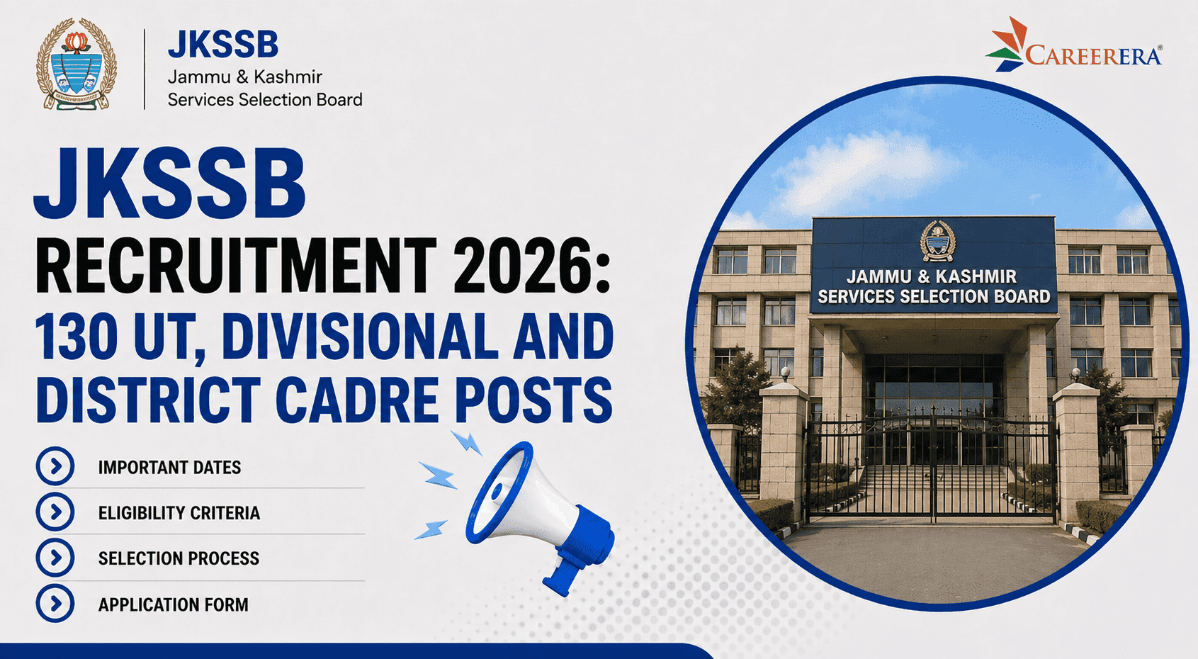 JKSSB Recruitment 2026: 487 UT, Divisional and District Cadre Posts