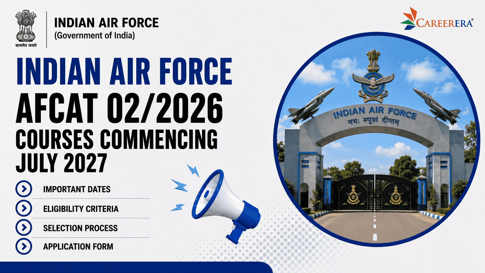 Indian Air Force AFCAT 02/2026 Courses Commencing July 2027