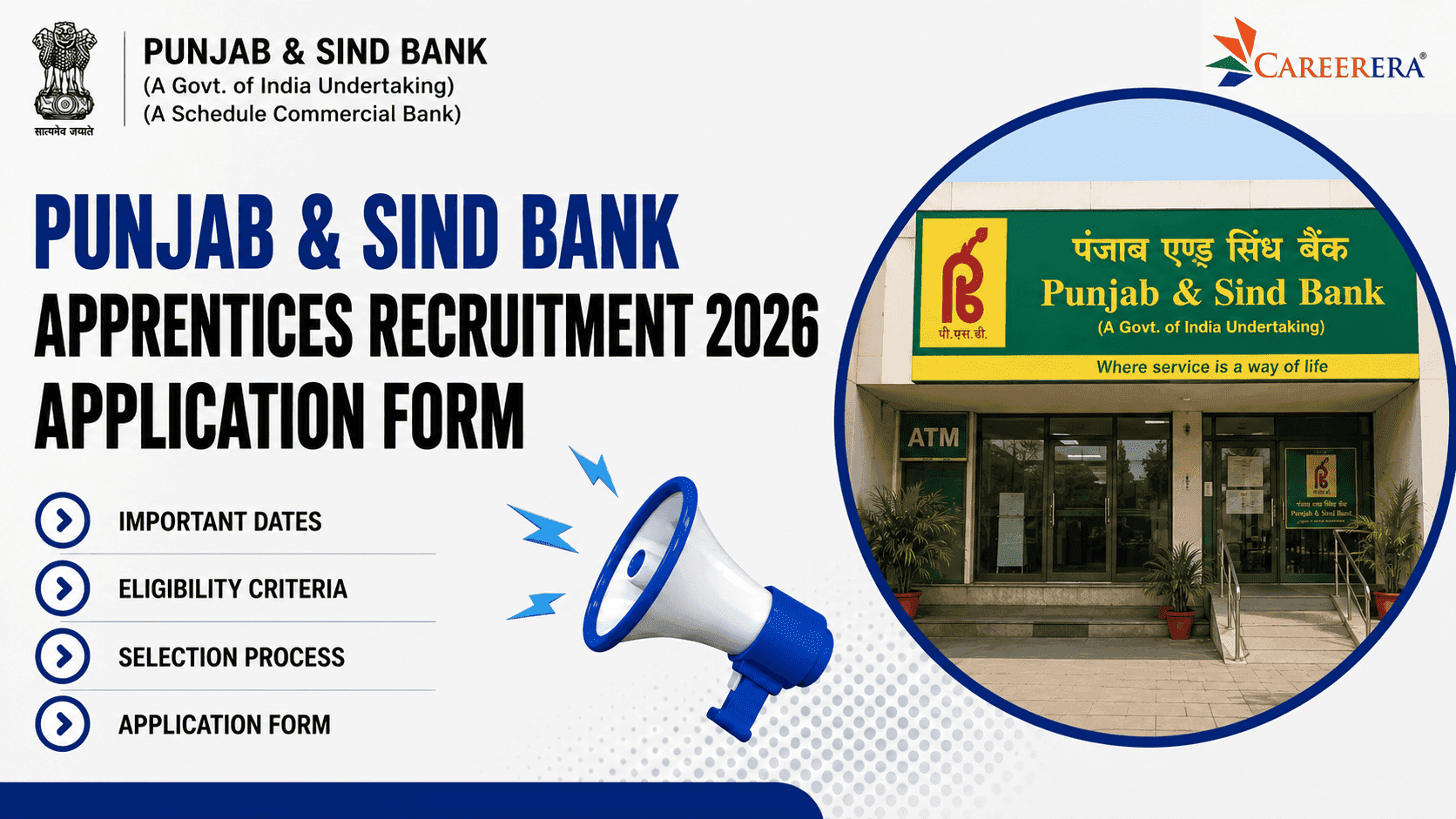 Punjab & Sind Bank Apprentices Recruitment 2026 Application Form