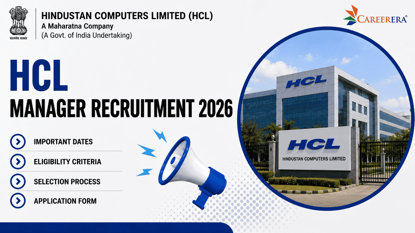 HCL Recruitment 2026: 70 Manager Vacancies in Multiple Disciplines