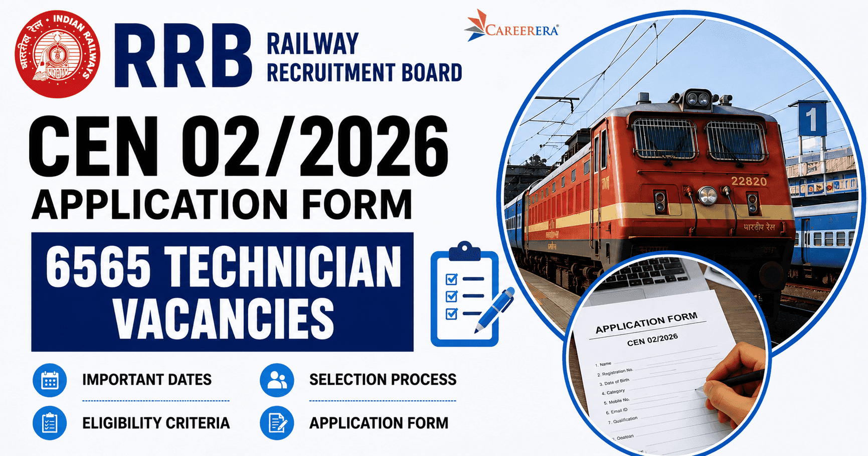 RRB CEN 02/2026 Application Form: 6565 Technician Vacancies