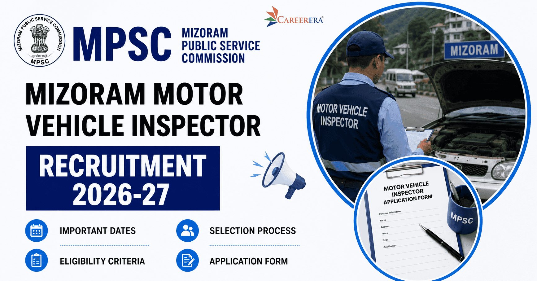 MPSC Mizoram Recruitment 2026: 08 Motor Vehicle Inspector Vacancies