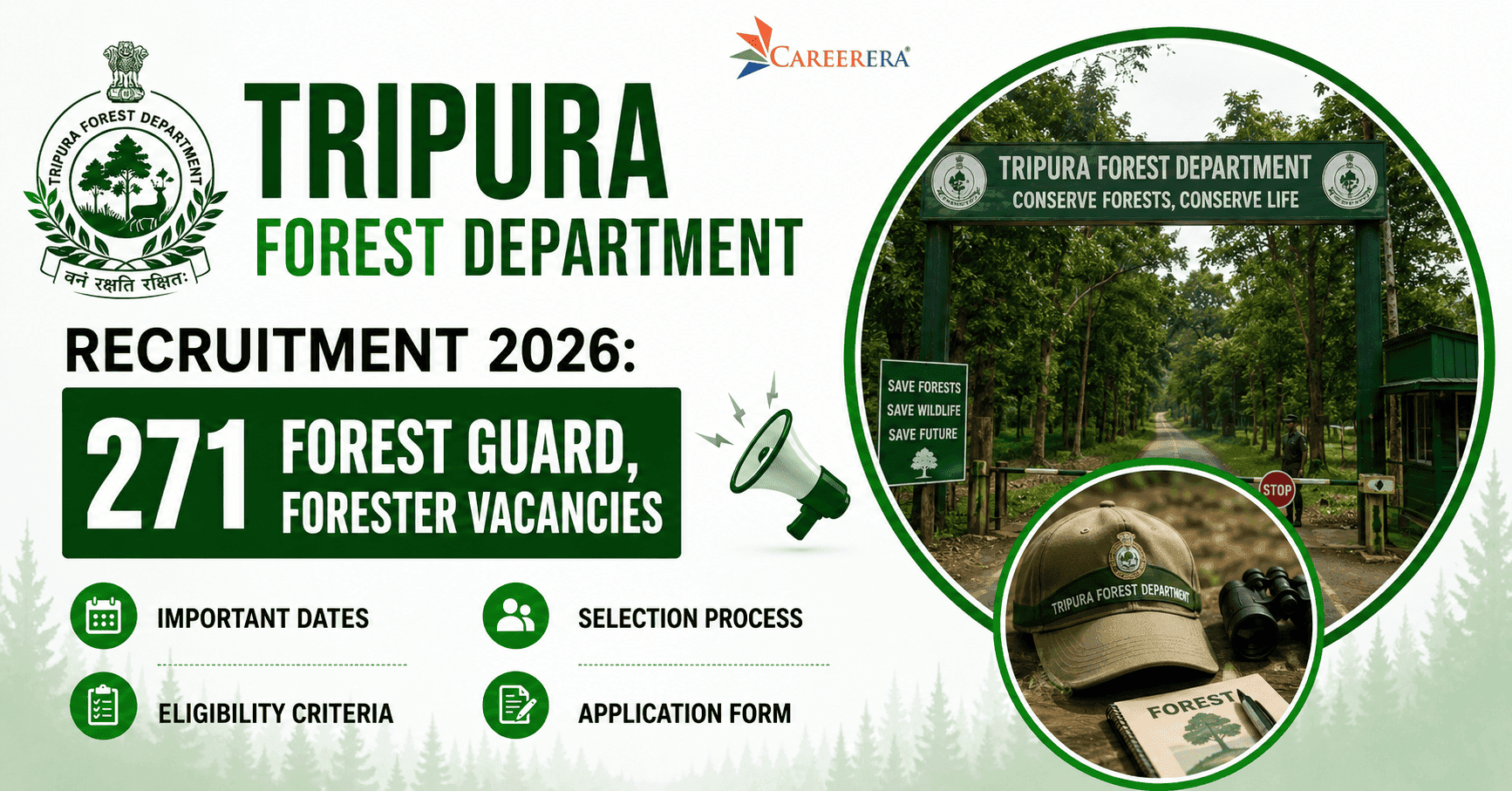 Tripura Forest Department Recruitment 2026: 271 Forest Guard, Forester Vacancies