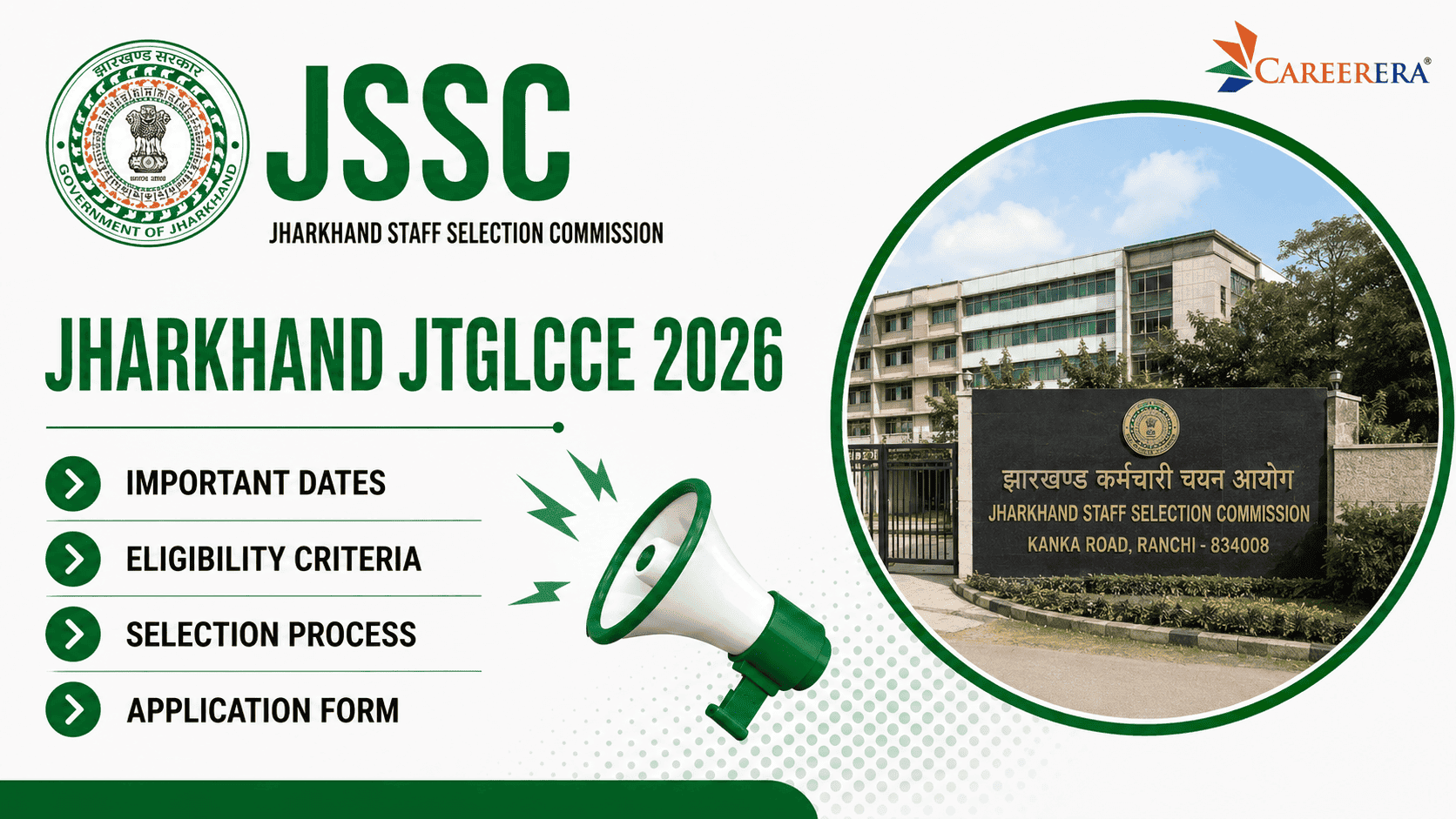 JSSC Jharkhand JTGLCCE 2026: 611 Vacancies