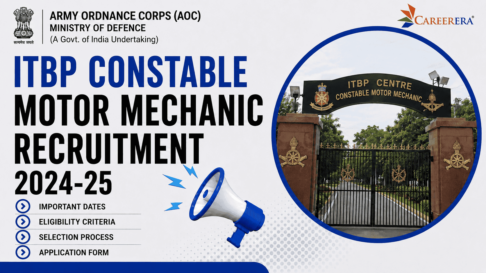 ITBP Constable Motor Mechanic Recruitment 2024-25 Application Form