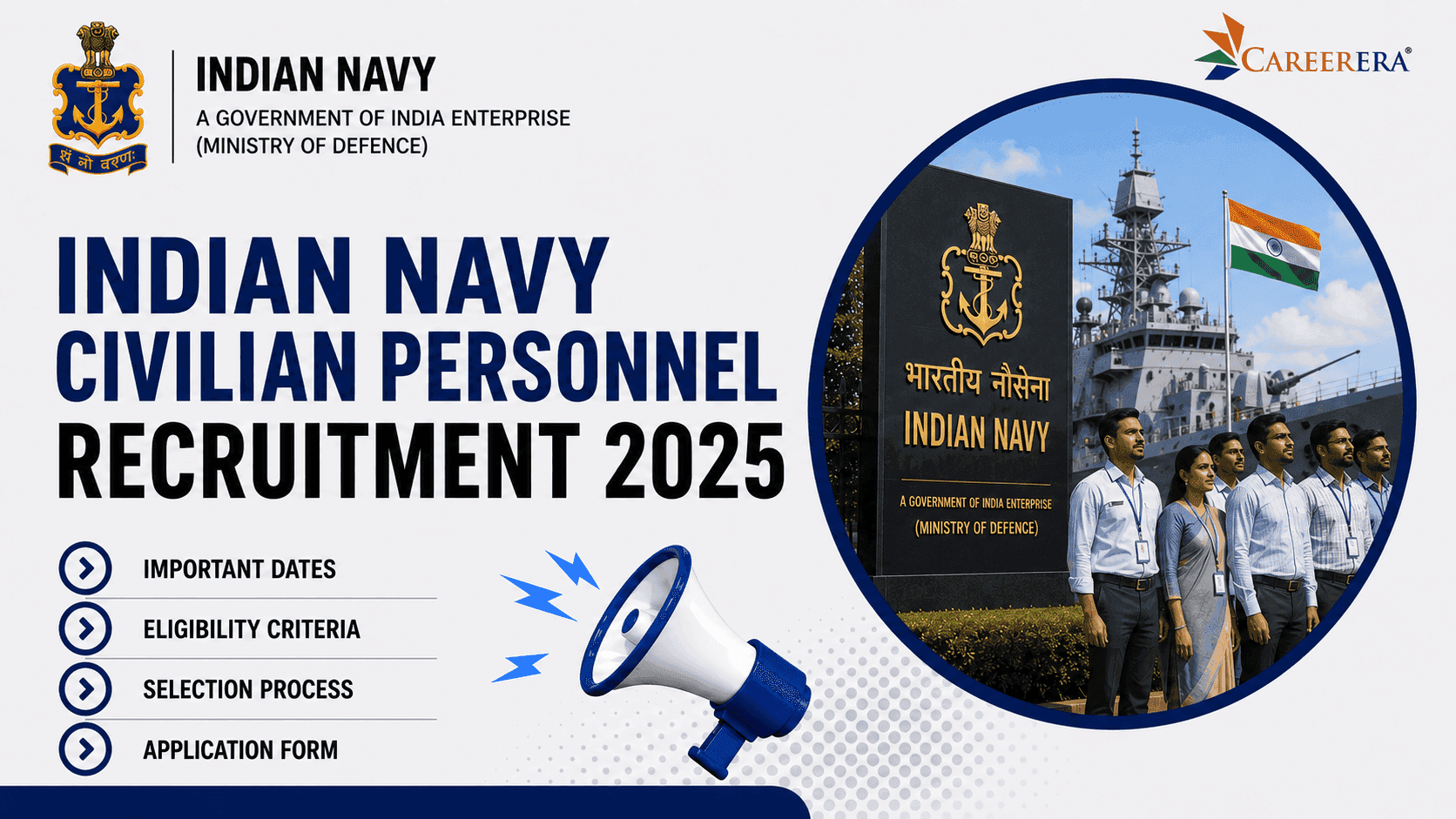 Indian Navy Civilian Personnel Recruitment 2025 Application Form: 327 Vacancies