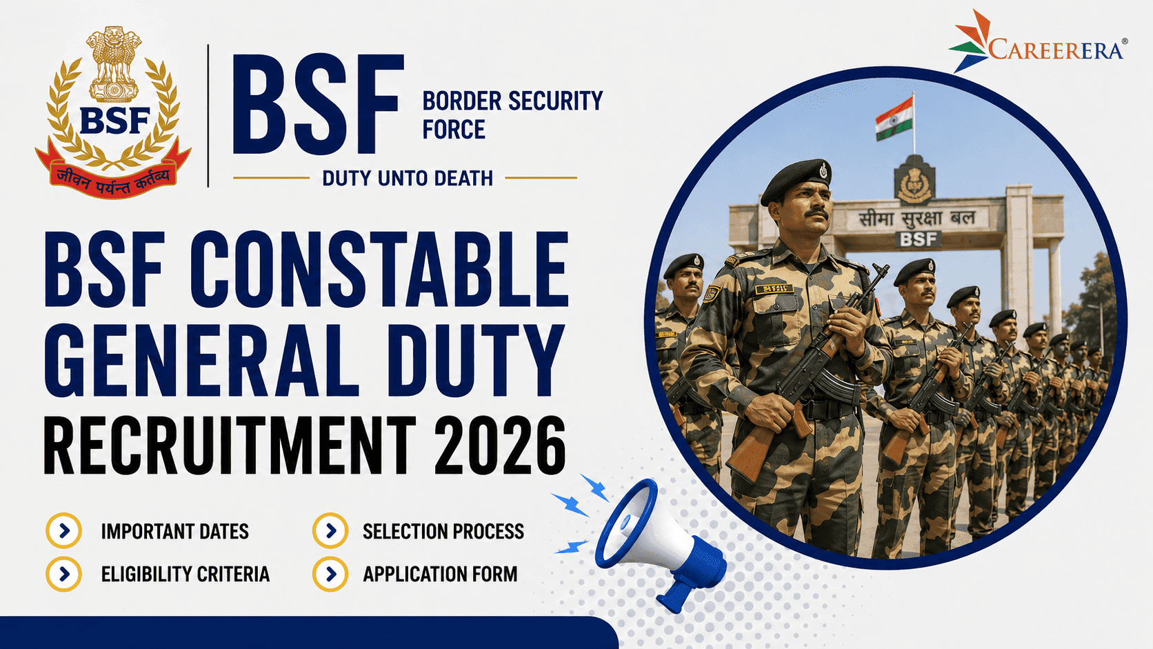 BSF Constable General Duty Recruitment 2026 Application Form