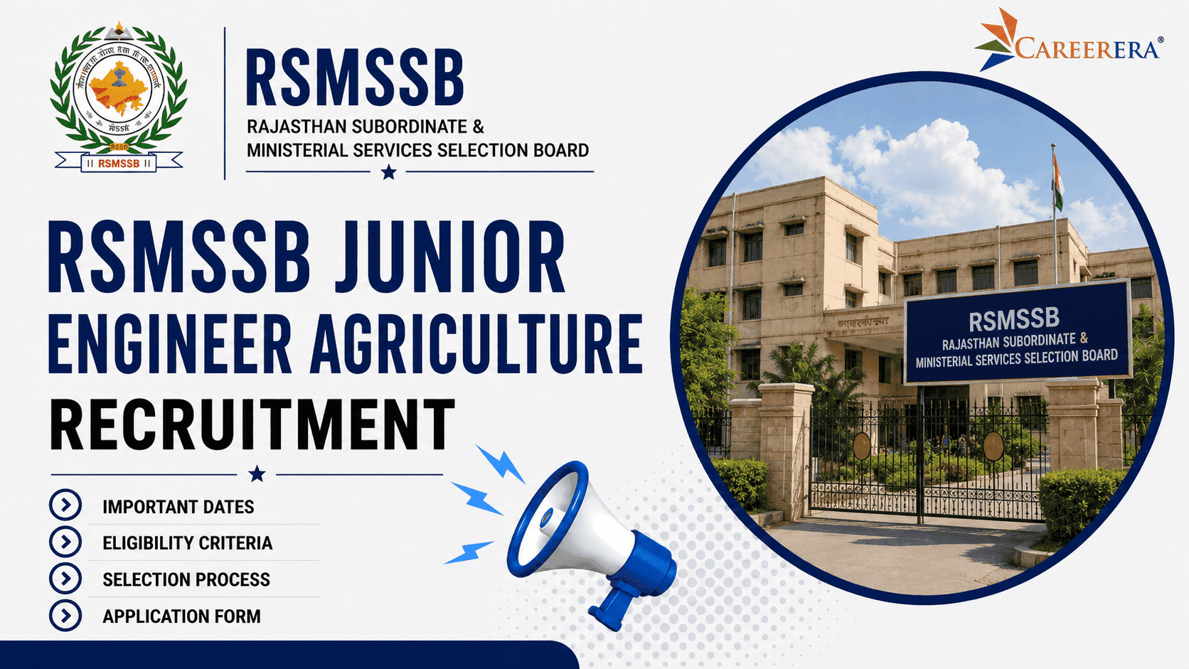 RSMSSB Junior Engineer Agriculture Recruitment 2024-25 Notification