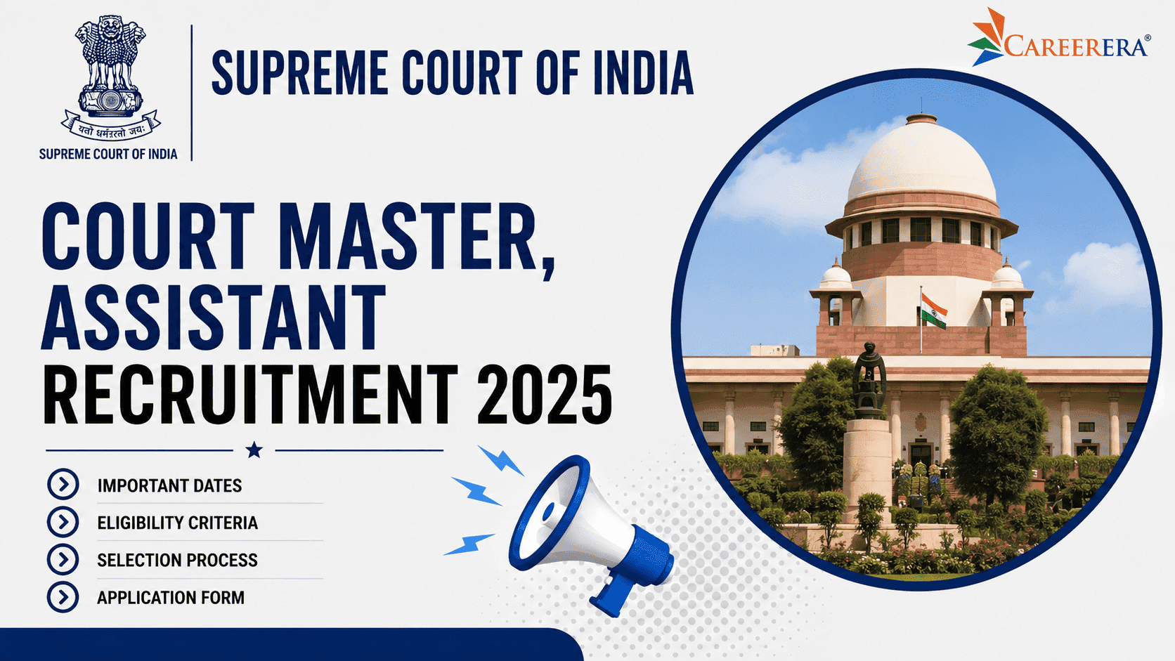 Supreme Court of India Recruitment 2025-26 Court Assistant, Librarian, Editor, Director Vacancies