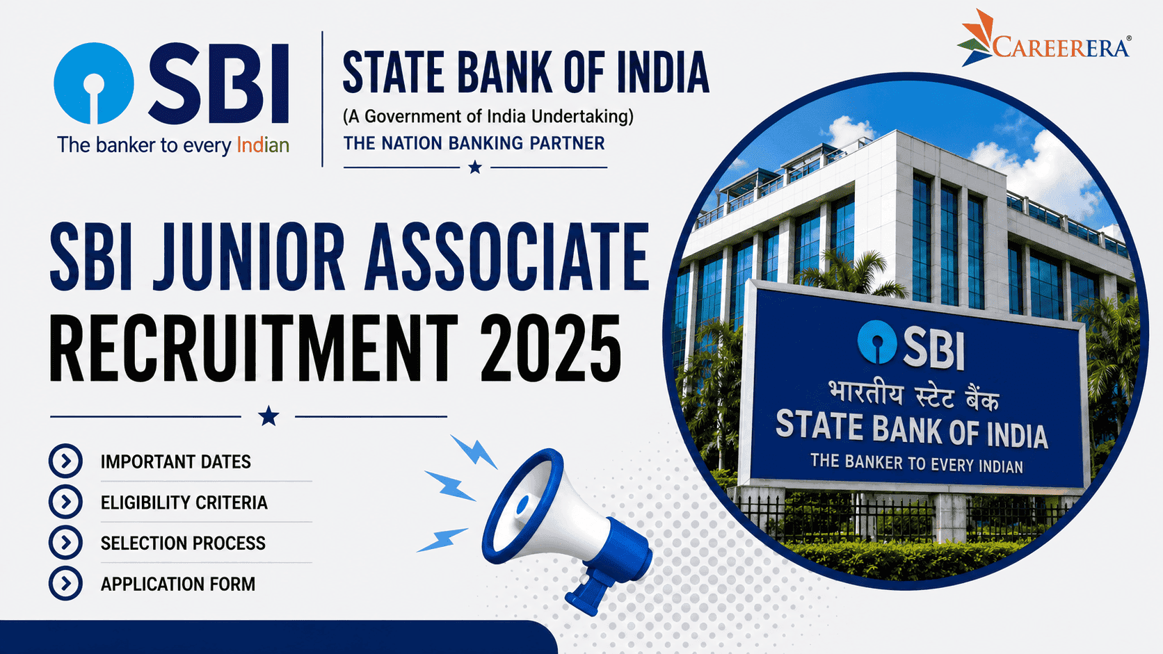 SBI Recruitment 2025-26: 6589 Junior Associate Vacancies