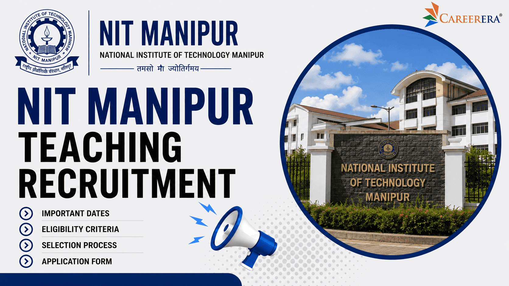 NIT Manipur Teaching Recruitment 2024-25 Application Form